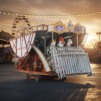 Manège portable pour parcs d'attractions extérieurs et intérieurs, carrousel de chevaux sur remorque à vendre