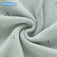 Nueva Llegada Mimixiong, Mantas de Bebé de Algodón Tejido a Crochet con Borde de Volantes y Bordado Personalizado para Recién Nacidos