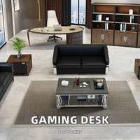 Ensemble de canapés de bureau modulaires modernes en cuir PU, structure KD, sièges de réception pour salon d'affaires