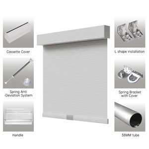 Stores enrouleurs électriques intelligents sans fil en polyester occultant de qualité supérieure, à commande manuelle, <span class=keywords><strong>pour</strong></span> fenêtres - Product Image 1