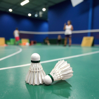 Volants de badminton Dmantis D42 professionnels 3-en-1 en plumes d'oie de haute qualité, avec fibre PU et liège, pour l'entraînement et la vente en gros