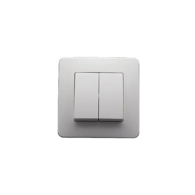EU Standard 2 Switch Flame Retardant PC Panel Plug Socket Electrical Wall Socket