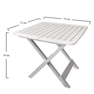 Folding Garden <b>Table</b> 79x72x70 Cm White <b>Plastic</b> <b>Outdoor</b> Camping <b>Table</b> Space Saving Easy To Use - Product Image 2