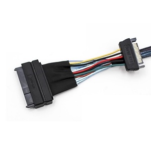 SFF-8639 MiniSAS 68Pin U.2 SFF8639 NVMe PCIe ke SFF-8087 Kabel Hard Disk SSD dengan Kabel Daya SATA 0.6m untuk Komputer - Product Image 3