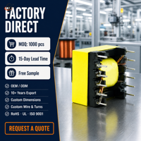 Transformateur horizontal haute fréquence personnalisé EE13 5+3 broches pour équipement de charge d'énergie, certifié UL RoHS