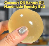 Produit phare transfrontalier : Boule à presser sonore en huile de coco bleu menthe, purement artisanale, jouet de décompression DIY