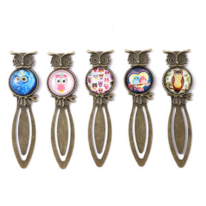 Penanda Buku Burung Hantu Antik Berlapis Perunggu Harry Vintage Batu Permata Paduan Logam Kreatif Alat Tulis Sekolah Siswa - Product Image 1