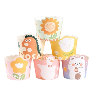 Giấy Lót Bánh <span class=keywords><strong>Cupcake</strong></span> Dùng Một Lần Chống Thấm Mỡ Nhiều Màu 6Oz Cốc Bọc Bánh Dễ Thương Hộp Đựng Bánh Muffin <span class=keywords><strong>Cupcake</strong></span> Hoạt Hình - Product Image 1