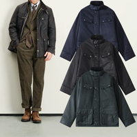 Veste de moto pour homme résistante à l'usure, cirée, à simple boutonnage, avec plusieurs poches, vêtement d'extérieur chaud pour l'hiver
