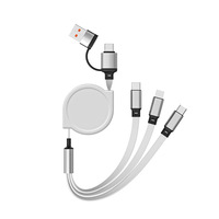Câble de charge rétractable 2-en-3, transfert 480 Mbps, charge rapide USB-C/Micro pour téléphones/tablettes/banques d'alimentation