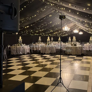 Indoor Outdoor Portable Modular Interlocking Black and White Checker Dance Floor Party <strong>Wedding</strong> for Event <strong>Rent</strong> - Product Image 4