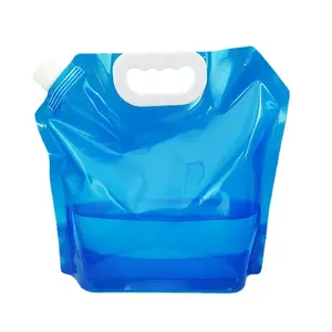 Supply 5 liters, 8 liters camping wind emergency rescue folding water bag, food grade 10 liter hand holding water bladder