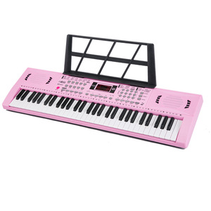 Clavier électronique pour bébé, 61 touches, jouet musical rose pour enfants avec support de musique et support de partitions - Product Image 4