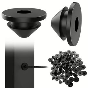 Anneau de gestion de câbles en silicone noir, passe-câbles en caoutchouc 1/8'', 13/32'', 21/32'', 13/64'' - Product Image 1