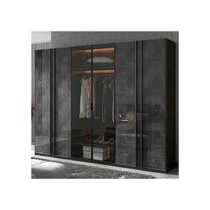 Postmodern ตู้เสื้อผ้าสุดหรู,ตู้เสื้อผ้ารวมกันได้6ประตูตู้เสื้อผ้าบานกระจกมันวาวสูง