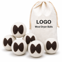 Lot de 6 boules de séchage 100 % laine, adoucissant naturel et antistatique, pour le linge et les poils d'animaux, alternative aux lingettes de séchage