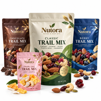 Sachet à soufflet latéral pour granola en marque blanche, avec fenêtre transparente, fermeture éclair refermable, qualité alimentaire, emballage alimentaire, boîte à lunch, pochette autoportante