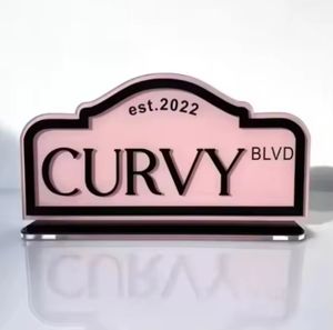 Enseigne de table rose Instagram Facebook, miroir personnalisé en acrylique doré, portable, léger, enseigne commerciale en acrylique personnalisée, facile - Product Image 5