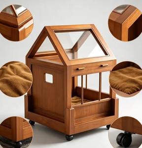 Enclosed Wooden Pet Bed House for Small <b>Dogs</b> - Product Image 1
