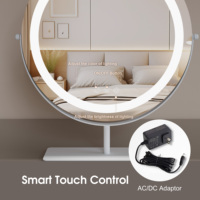Portable Dimmable 3 couleurs illuminé rond cosmétique bureau table maquillage maquillage vanité Table miroir avec lumières LED