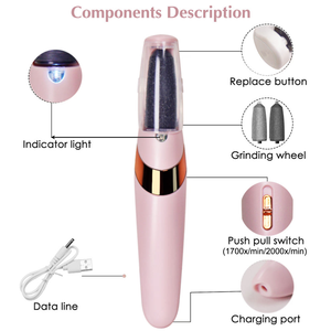 Dụng cụ chăm sóc chân chuyên nghiệp, có thể sạc lại, loại bỏ da chết, phù hợp với cả da khô và da ướt, có thể dùng làm dụng cụ làm móng. - Product Image 3