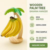 Présentoir à fruits créatif en bois en forme de cocotier, support de bananes suspendu pour comptoir de cuisine