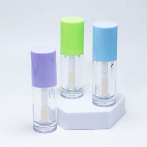 Grands tubes de gloss à lèvres transparents avec applicateur en forme de pied de chèvre, avec capuchon rose, 6 ml, avec grand pinceau/brosse - Product Image 3