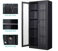 Armoire de classement en acier robuste moderne, verrouillable, autoportante, avec 2 portes, pour le bureau à domicile, l'école