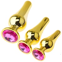 3 in 1 goldenes Farben-Glanzgesicht Analseite-Ausplug-Set Sex-Spielzeug für Männer Frauen Masturbation