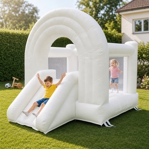 Château gonflable et maison Noco White Mini en PVC pour réunion de famille avec souffleur gratuit pour enfants et adultes - Product Image 1
