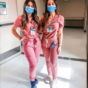 Mode Werkkleding Kleding Anti Rimpel Water Weerstaan Zachte Stof Verpleegkundige Scrubs Ziekenhuis Medische Uniform Scrubs Top Jogger Broek