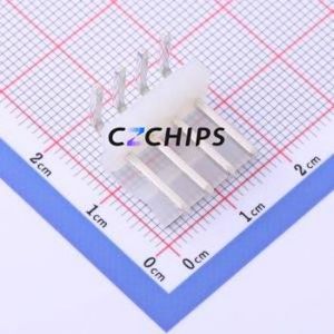 HC-3.96-4A4W-G Wire-to-Board Pin Header Bent Lead Through Hole,P=3.96mm Connector 1x4P 3.96mm Right Angle Insert CH - Product Image 1