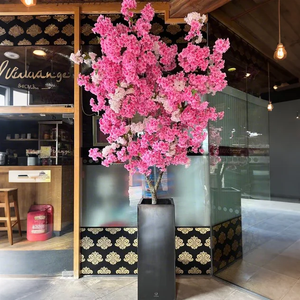 Tik Tok Youtube Instagram mới nhất tùy chỉnh Bonsai Chậu cây màu hồng Trắng Nhân Tạo hoa anh đào cây cho nhà trang trí trong nhà - Product Image 4