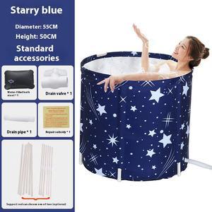 Secchio da Bagno <span class=keywords><strong>Pieghevole</strong></span> Cielo Stellato Blu, Gonfiabile Senza Plastica per Casa, per Neonati e Adulti, Imbottito in Cotone per il Massimo Comfort - Product Image 6