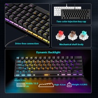 Clavier de jeu Blue Switch 60% Gamer Teclado Compact 61 touches arc-en-ciel rétro-éclairé ordinateur PC filaire blanc clavier mécanique