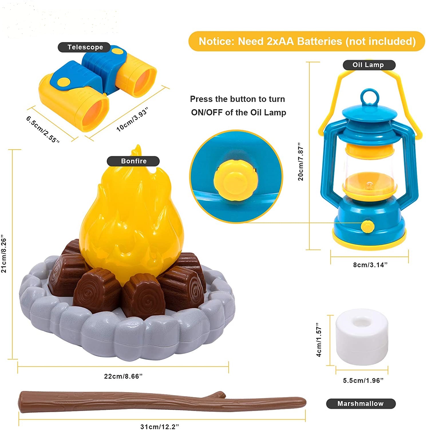 Set Giocattoli Campeggio Per Bambini 3-6 Anni - Con Falò, Lanterna E Accessori, Per Giochi Creativi - Foto 6