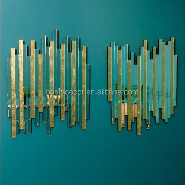 Sparkly Mirrored Rectangle Wall Mirror 3D Design Decorative Splice Handmade MDF Silver Bevel Espejos Mirror for Home Hotel Club