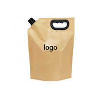 Emballage en papier kraft biodégradable imprimé sur mesure, durable, 500 ml, 1,5 L, pour liquides, boissons, thé, bière, champagne, jus, avec bec verseur