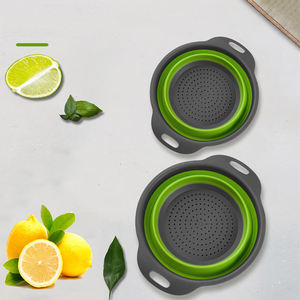 गर्म बेच दौर कोलंडर रसोई सिलिकॉन फिल्टर पानी Draining टोकरी तह कोलंडर छलनी - Product Image 6