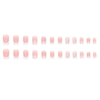 Design de Style français, vente chaude, faux ongles à pression, conseils de manucure, diamant brillant en forme de fleur, ongles artificiels