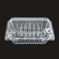 Boîte en plastique transparente durable de 1 lb pour plats à emporter, boîte à clapet transparente pour myrtilles et raisins