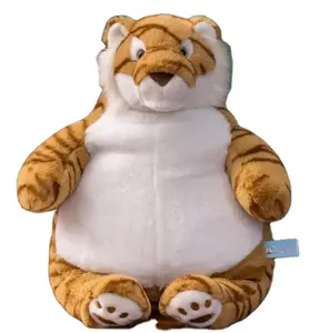 CE/ASTM 2024 New Wholesale Customized Plush Chubby Tiger Cushion Stuffed Animals Plushies Pillow For Children Birthday Gift