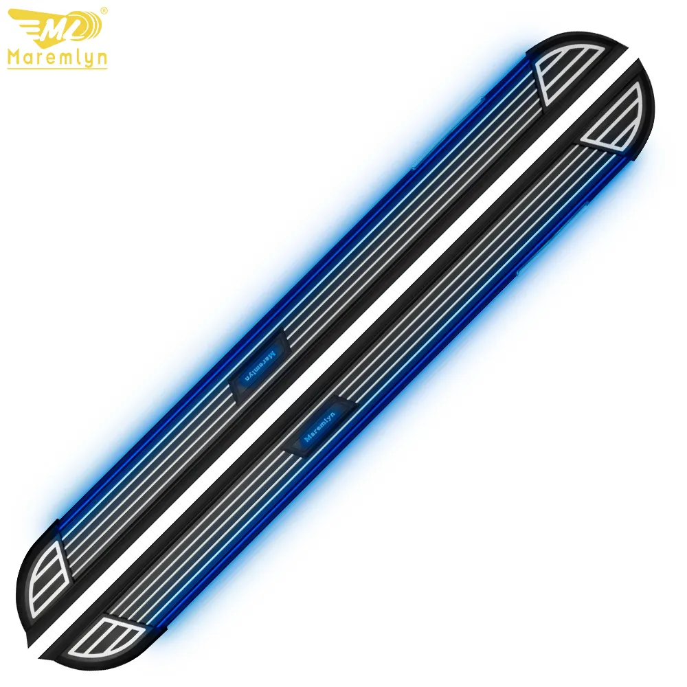 Maremlyn SUV Side Pedal Step Boards Auto Exterior Accessories Solar LED Light Aluminum Side Step For Car Universal Running Board