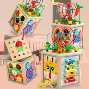 10-In-1 Educational Learning Toy With Bead Maze and Shape Sorter Developmental <b>Gift</b> 18M+ Kids Wooden Activity Cube - Product Image 3
