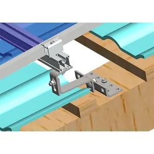 Precio de fábrica, soportes fotovoltaicos de aluminio, estructura de montaje en panel solar de riel para sistema de techo plano