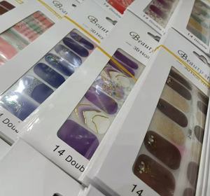 Vente en gros Non-toxique 100% vrai vernis à ongles bandes autocollant strass bâton-on manucure décoration vernis <span class=keywords><strong>Patch</strong></span> enveloppes autocollant - Product Image 1