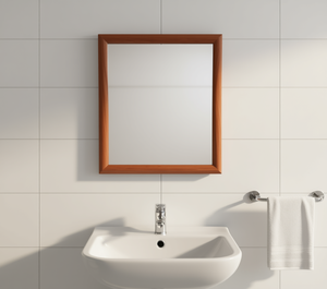 Espejo de Maquillaje de Pared 30x40 cm con Marco de Madera Rectangular de Una Sola Cara para Uso Estético - Product Image 2