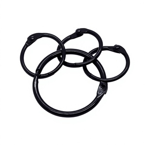 YIWANG, carpeta de libros negra, anillos a presión con bisagras, anillos de encuadernación de hojas sueltas para álbum de recortes - Product Image 1