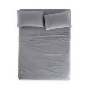 Juego de Sábanas Dobles Cabos Gris Neutro, 200 Hilos, Algodón Hipoalergénico, Ropa de Cama para el Hogar - Product Image 1