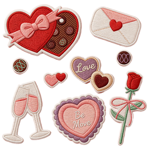 Parches Bordados de PVC Termoadhesivos con Logotipo Personalizado, Coloridos, de Diseño, de Lujo, Divertidos, con Forma de Rosa y Chocolate, para Regalo, para Ropa - Product Image 1